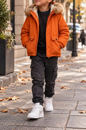 VESTE D’HIVER ORANGE POUR ENFANT