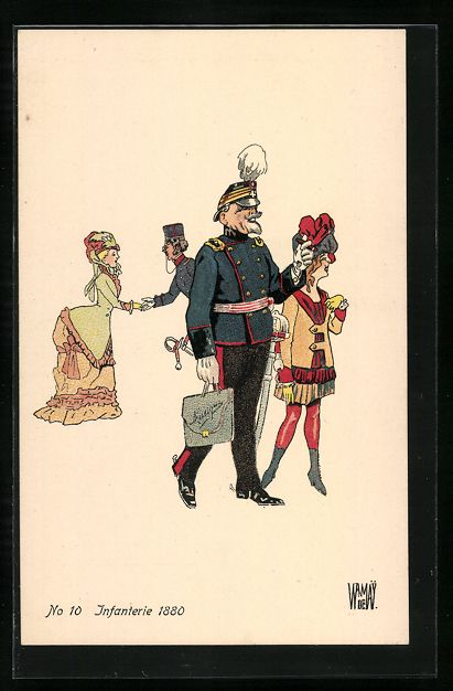 Cartoline postali: sign. Wr. de May: Schweizer Uniformen, N – Usato da Berlin venduto da bartko-reher