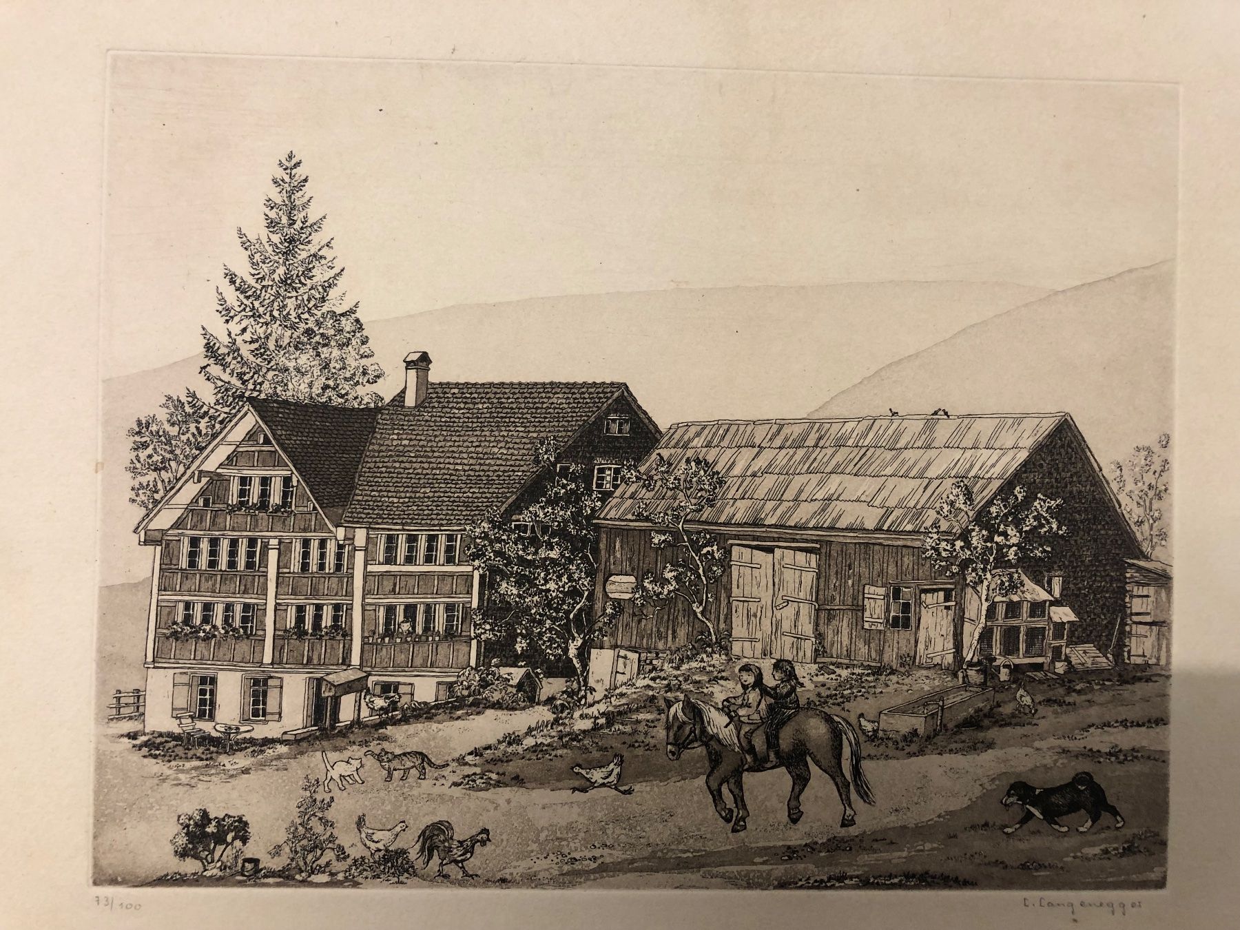 Grafica & Litografie: Lilly Langenegger, Gemälde, Lithographie, Radierung – Usato da Glarus venduto da KunstWerkEr-LS87 1