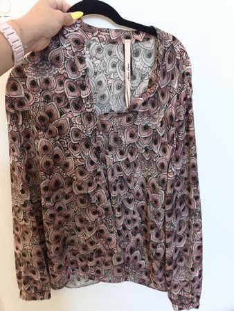 Marc Cain Bluse gemustert rosa braun Grösse N6 neu