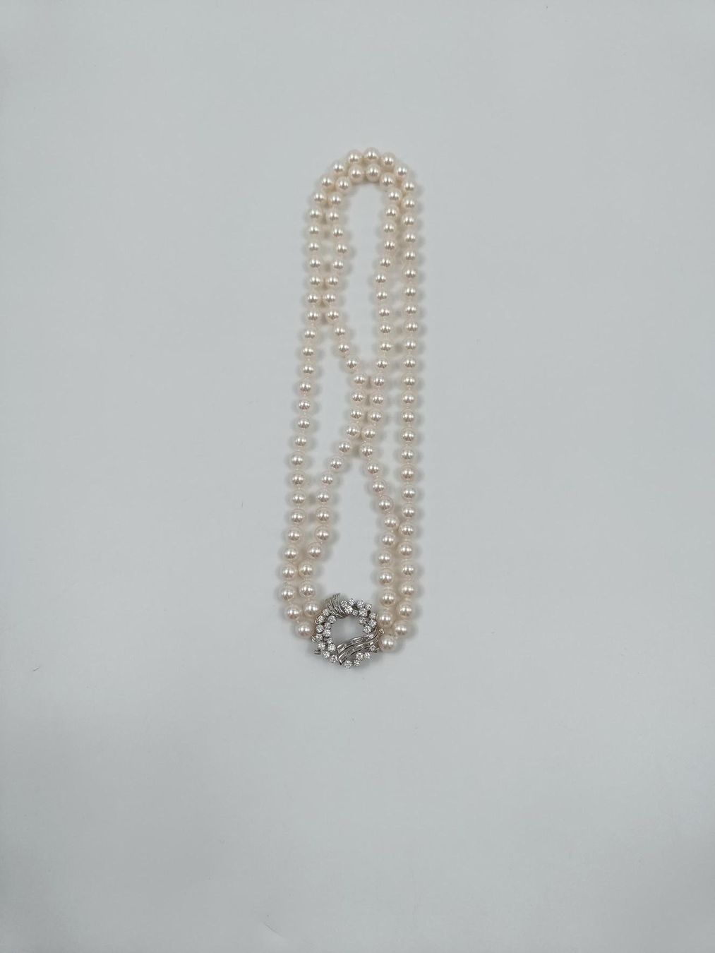 Catenine: AUSSERGEWÖHNLICHES PERLENCOLLIER MIT DIAMANTVERSCHLUSS – Usato da Luzern venduto da EdiGem 5