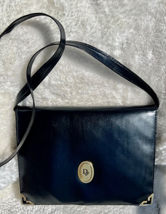 Sac à Main Vintage En Cuir Noir Année 60 - Style épaule - Occasion - Couleur Marron