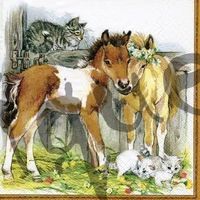 Serviette kitten & foals (1471) 2Stk.