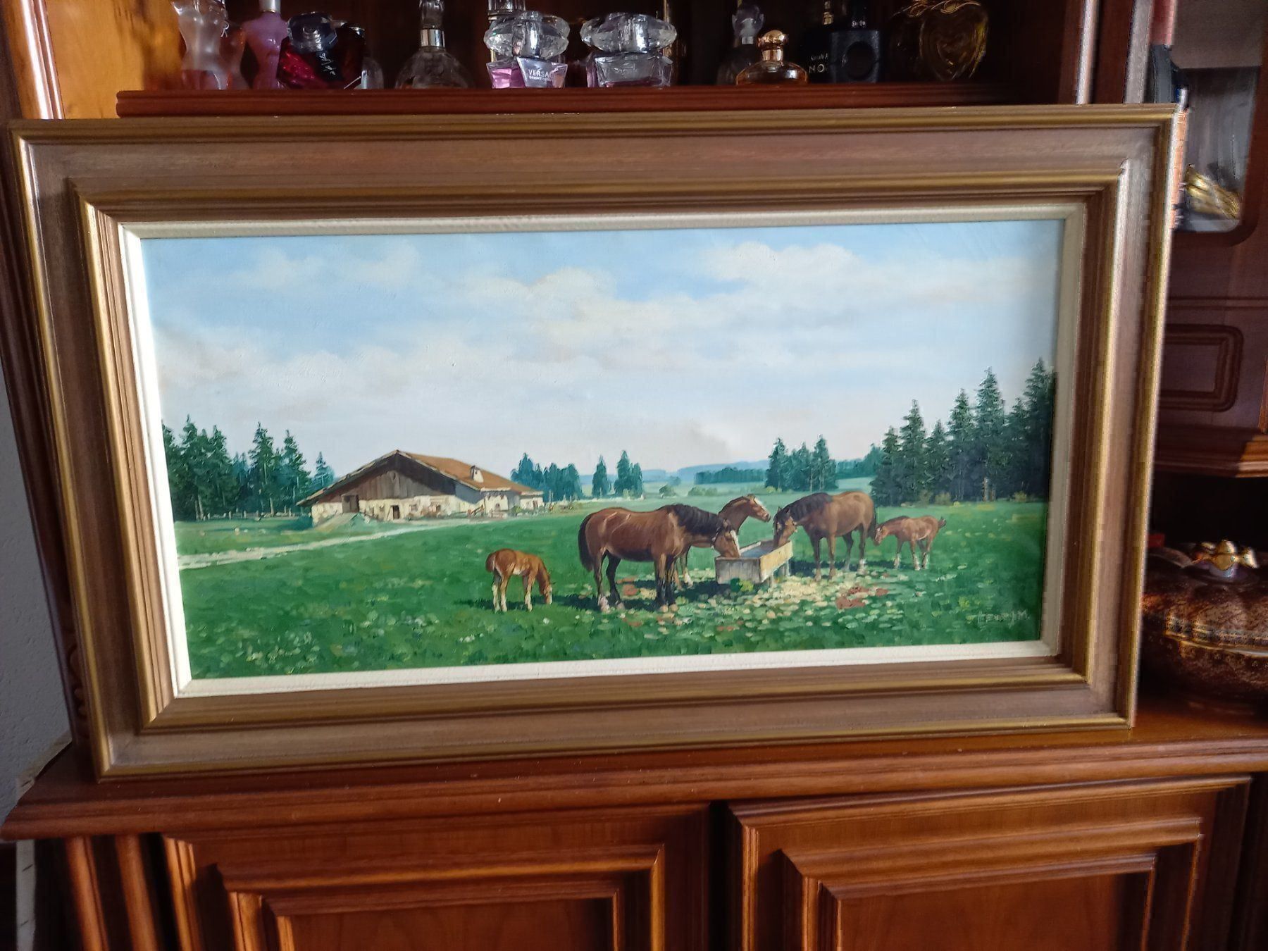 Dipinti: Weidende Pferde im Jura – Nuovo e nell'imballaggio originale da Bern venduto da sch_qry5