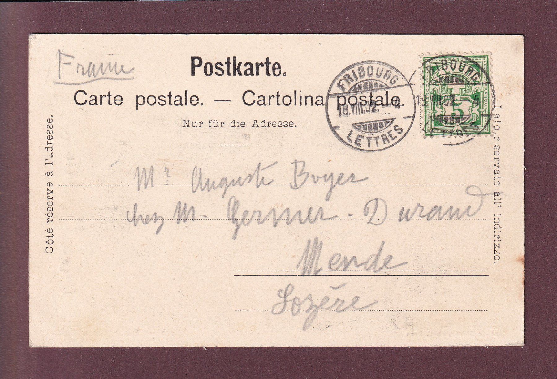 Ansichtskarten: BERN - Bärengraben - 1902 – Gebraucht aus Pully von nicecards 1