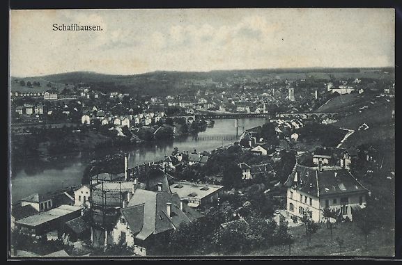 Cartoline postali: AK Schaffhausen, Gesamtansicht, 1907 – Usato da Berlin venduto da bartko-reher