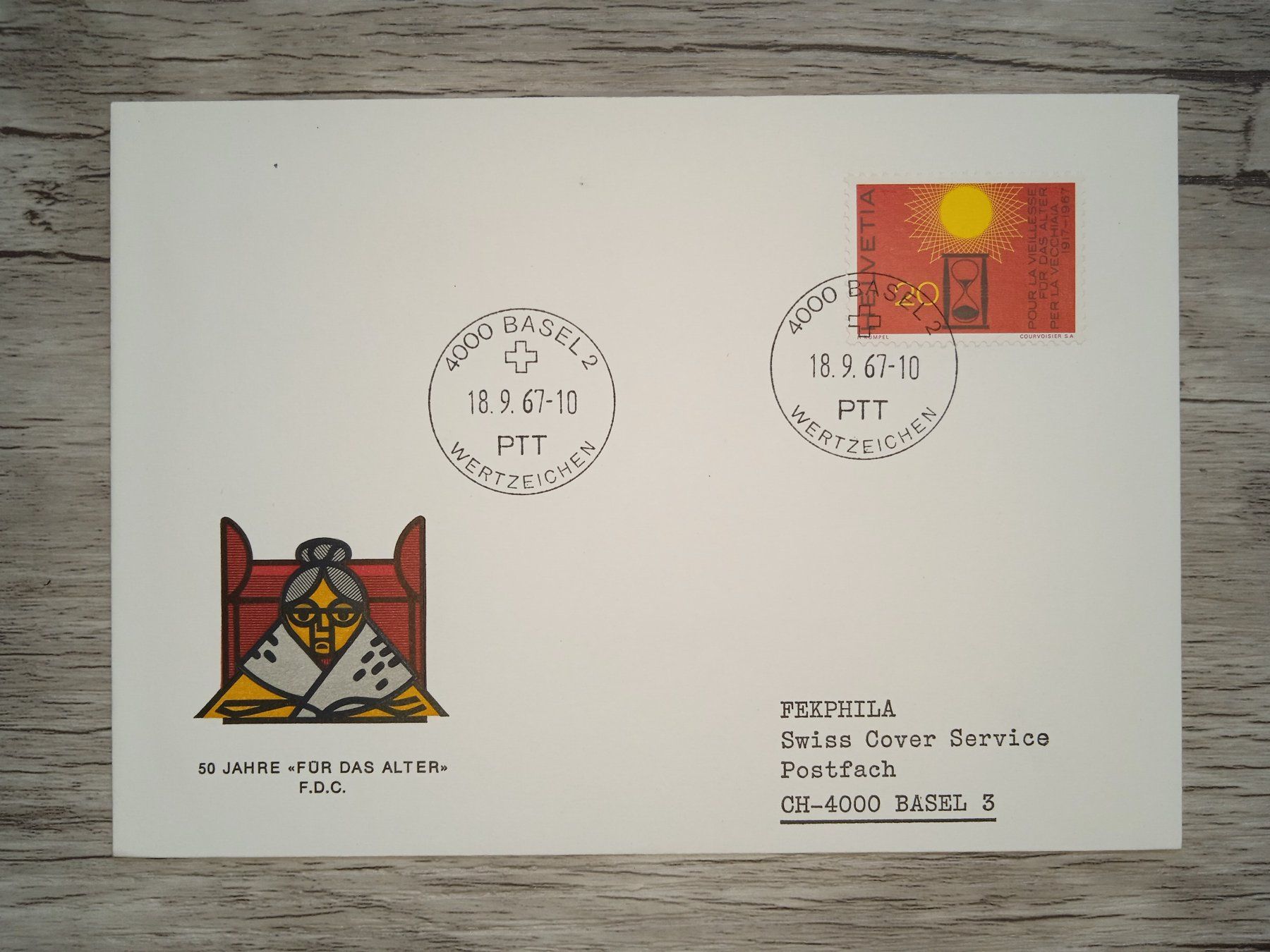 Tutti i francobolli: TR18 Enveloppe + Timbre Suisse 1967 – Usato da Cousset venduto da Patrick_Collections