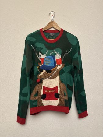 Weihnachtspullover Camo-Bier Motiv Grösse M