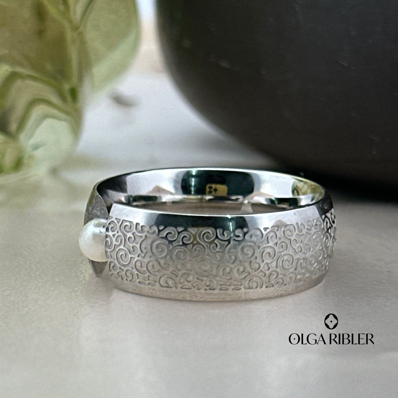 Olga Ribler Anelli: Edelstahl Perlen Ring Grösse 60 – Nuovo (secondo la descrizione) da Luzern venduto da Schmuckoutlet 5