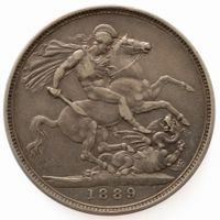 Grossbritannien Double Florin 1887 Victoria Silber