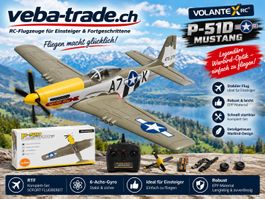 Volantex Mustang P-51D, Spw 500mm, RTF Komplett Set, NEU