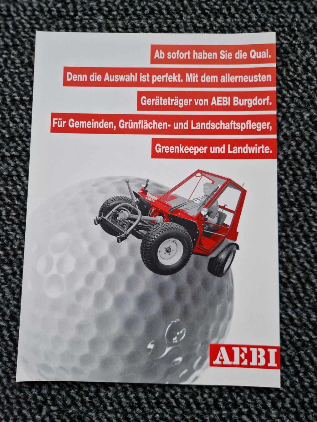 Aebi Trattori: Original Prospekt Aebi Terratrac TT60 – Usato da Dürnten venduto da Bachtel84