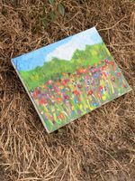 Handgemaltes Acrylbild „Blumenwiese“ – Unikat auf Leinwand