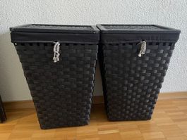 Wäschekorb schwarz (2 Stück)