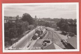 Lausanne - Gare L.E.B. mit Bahn Tram - Fotokarte ca. 1930