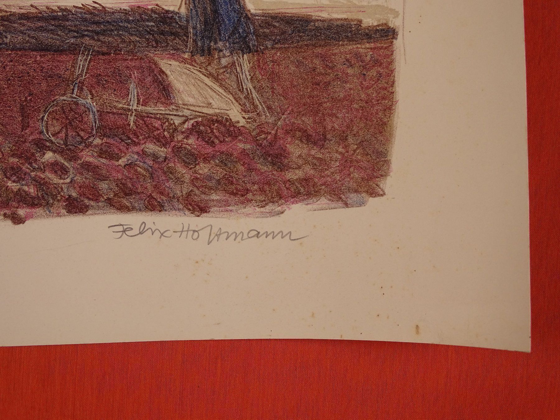 Grafica & Litografie: FELIX HOFFMANN: LITHOGRAPHIE PFLÜGENDE – Usato da Grüningen venduto da Kartensammler 6