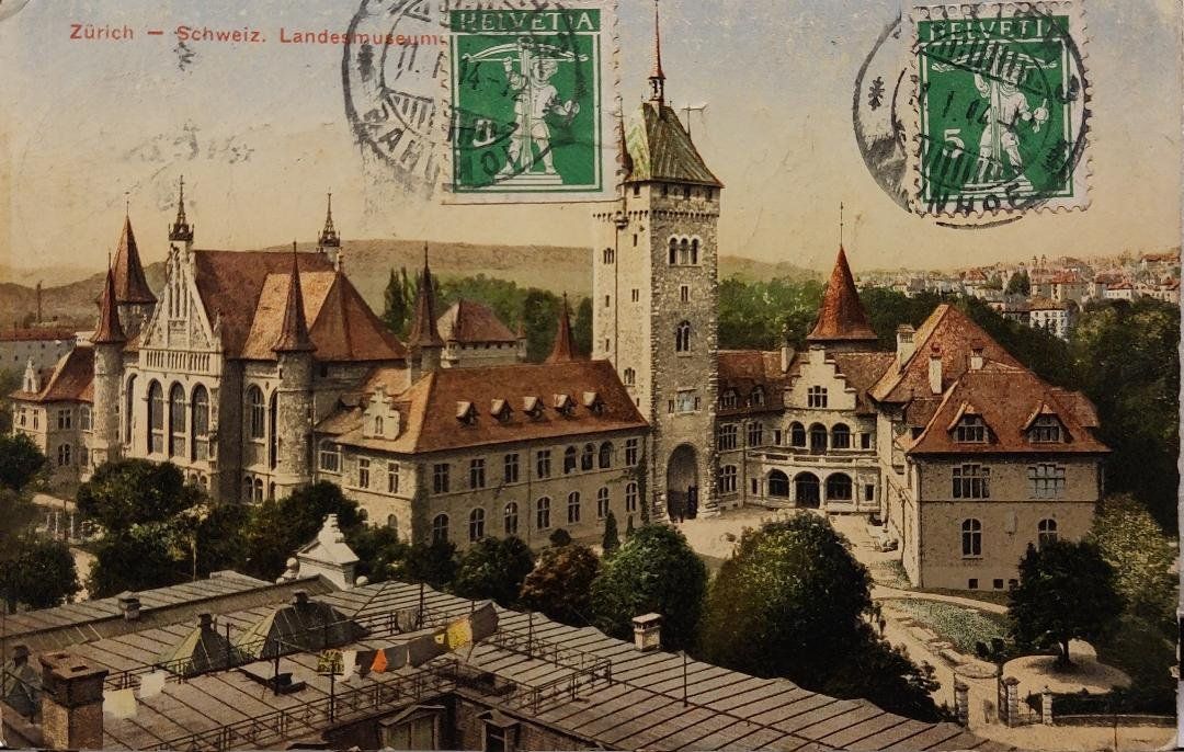 Cartoline postali: ZÜRICH - Landesmuseum - 1914 – Usato da Delémont venduto da Domdom1