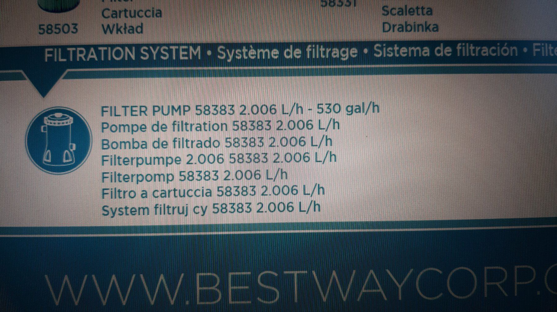 Bestway Accessori per Piscine: Filterpumpe Bestway 2000 l/h – Nuovo e nell'imballaggio originale da Gossau SG venduto da fam-nafoa-lgsse 1