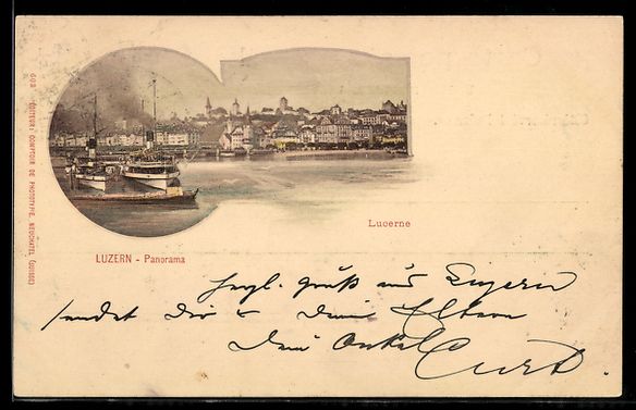 Cartoline postali: AK Lucerne, Panorama – Usato da Berlin venduto da bartko-reher