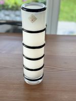 Sarner Cristal Vase, weiss mit Schwarz, 29cm, Top!