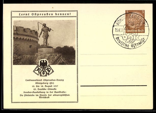 Cancelleria postale: Königsberg, 25. Deutsche Ostmesse 1937, – Usato da Berlin venduto da bartko-reher