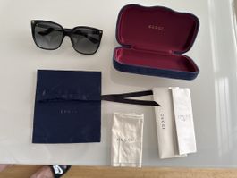 Original Gucci Sonnenbrille Schwarz Damen Oversize – Full Se