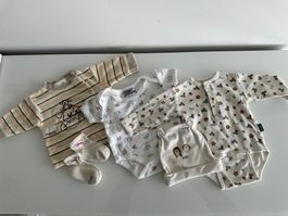 Babykleidung Set Gr. 50/56 Strampler T-Shirt Mütze Socken