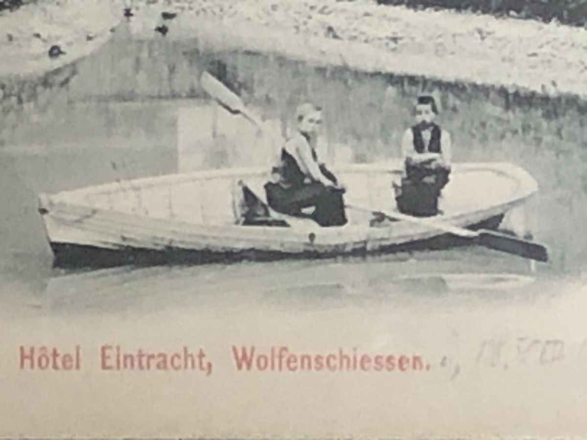Ansichtskarten: Hotel Eintracht WOLFENSCHIESSEN mit UPU – Gebraucht aus Lufingen von Rac0