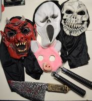 Lot Fasnachtsmasken und Zubehör neuwertig