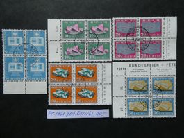 Pro Patria 1961 gestempelte Viererblöcke