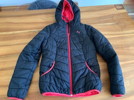 PUMA warm gefütterte Steppjacke Gr 36 schwarz/pink