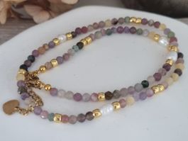 Halskette Turmalin mit gold