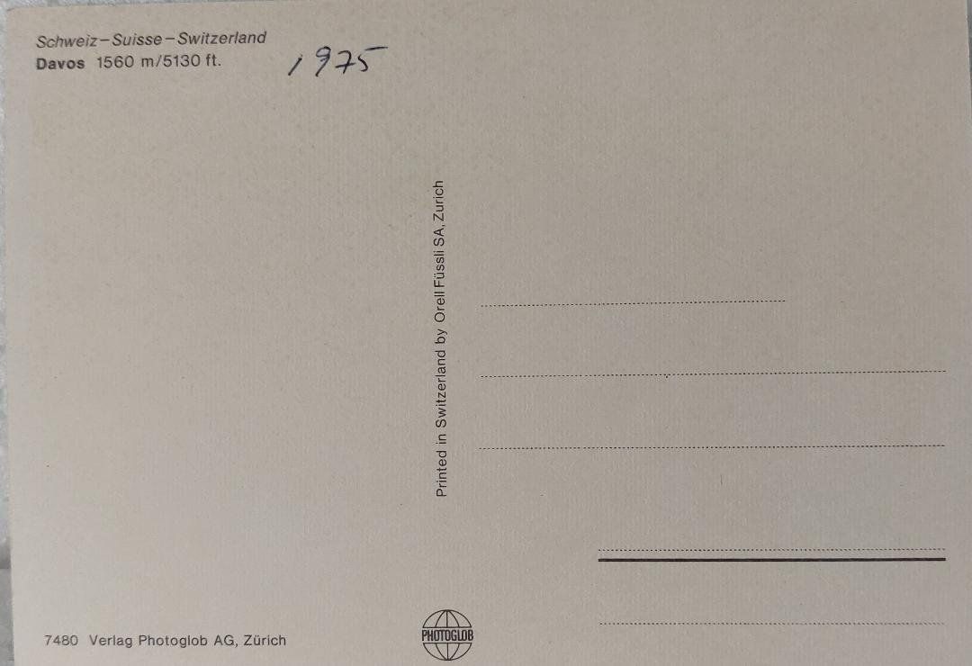 Cartoline postali: DAVOS  - Multie-Vues - 1975 – Usato da Delémont venduto da Domdom1 1