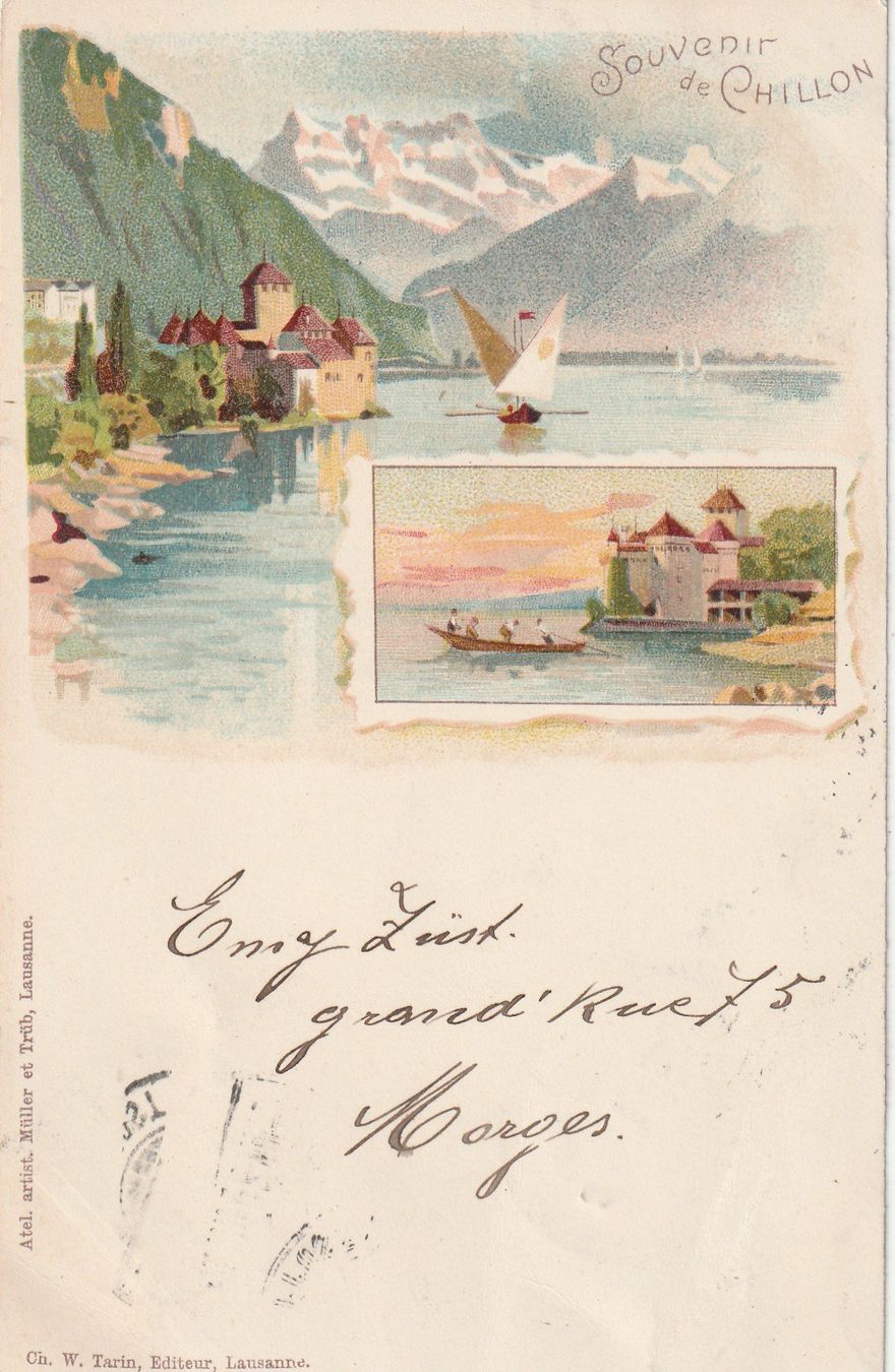 Cartes postales: Schloss Chillon Litho – D'occasion à Rorschacherberg par fratovi2