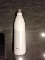 Trinkflasche Flsk Edelstahl weiss gebrauchter Zustand