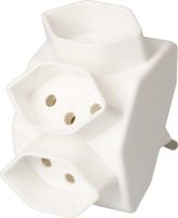 Abzweigstecker 3×T13 sternförmig, weiss