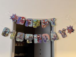 Geburtstag Girlande Wimpel Dekoration Spiderman Partydeko 