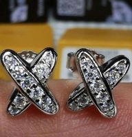 Boucles d'oreille argent avec moissanites de 0,284 ct GRA