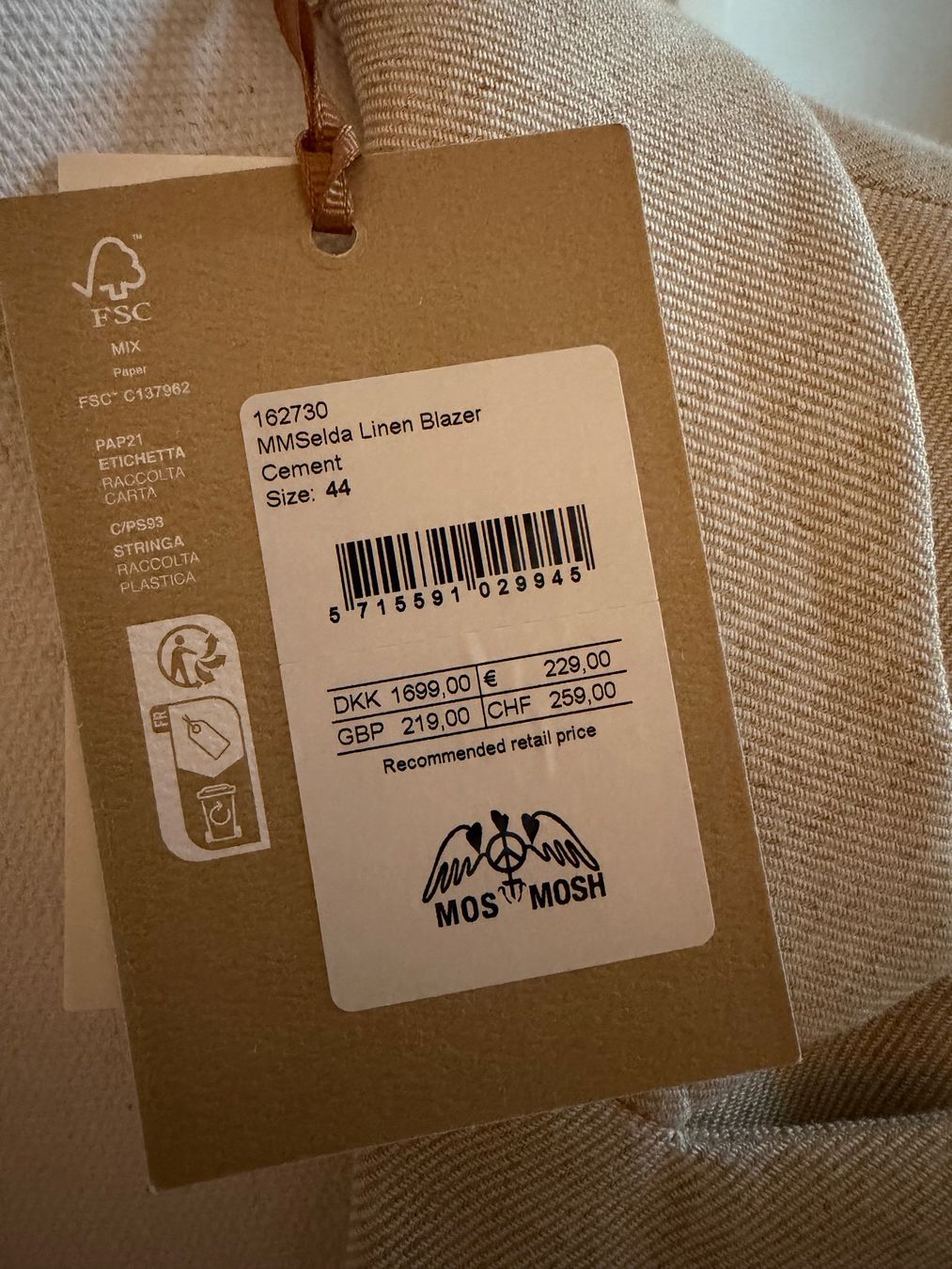 Mos mosh Giacche: Mos Mosh Blazer Gr 44 – Nuovo (secondo la descrizione) da Lohn SH venduto da mathea 4