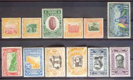 ECUADOR: Un lot de timbres neufs * des années 1930 à 1939