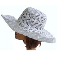 Sommerhut Hut weiss durchbrochen VINTAGE 1960s Gr. 52/54