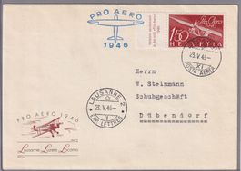 Pro Aero 1946 - Locarno - Posta Aerea - 23.5.1946