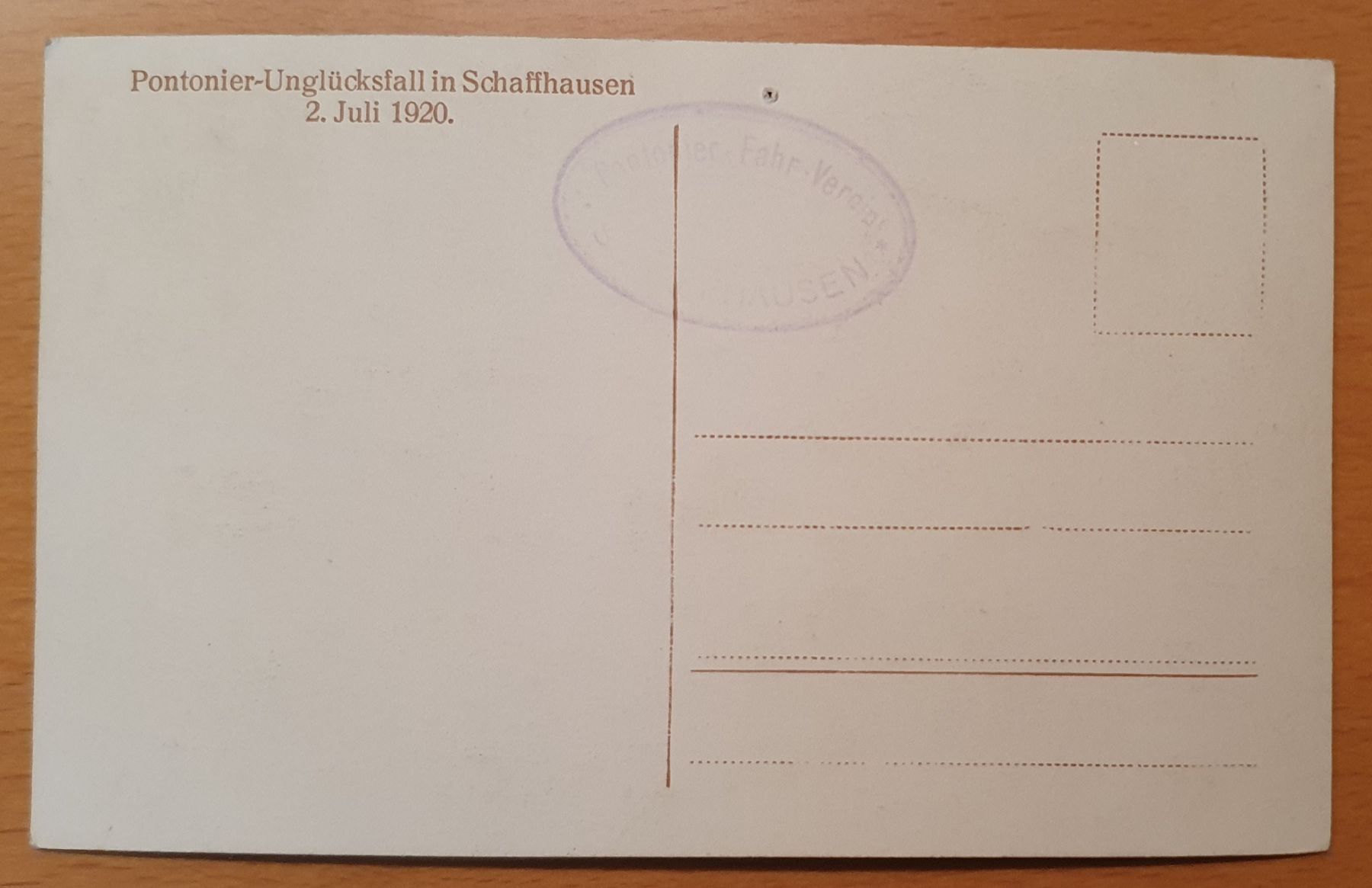 Ansichtskarten: Pontonier-Unglücksfall in Schaffhausen – Gebraucht aus Kreuzlingen von Rschweiz1 1
