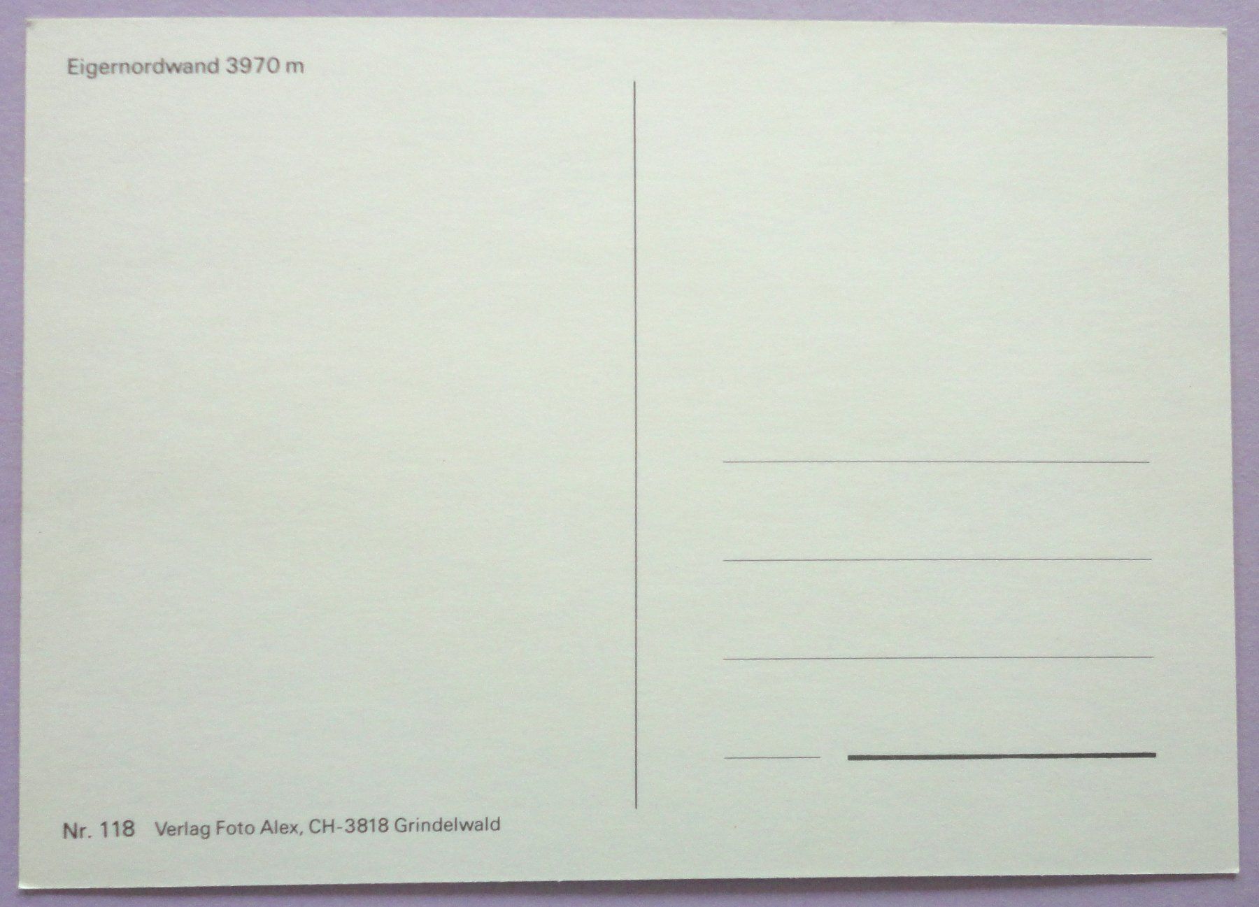 Cartoline postali: Eigernordwand 3970 m – Usato da Fétigny venduto da Billy2miny 1
