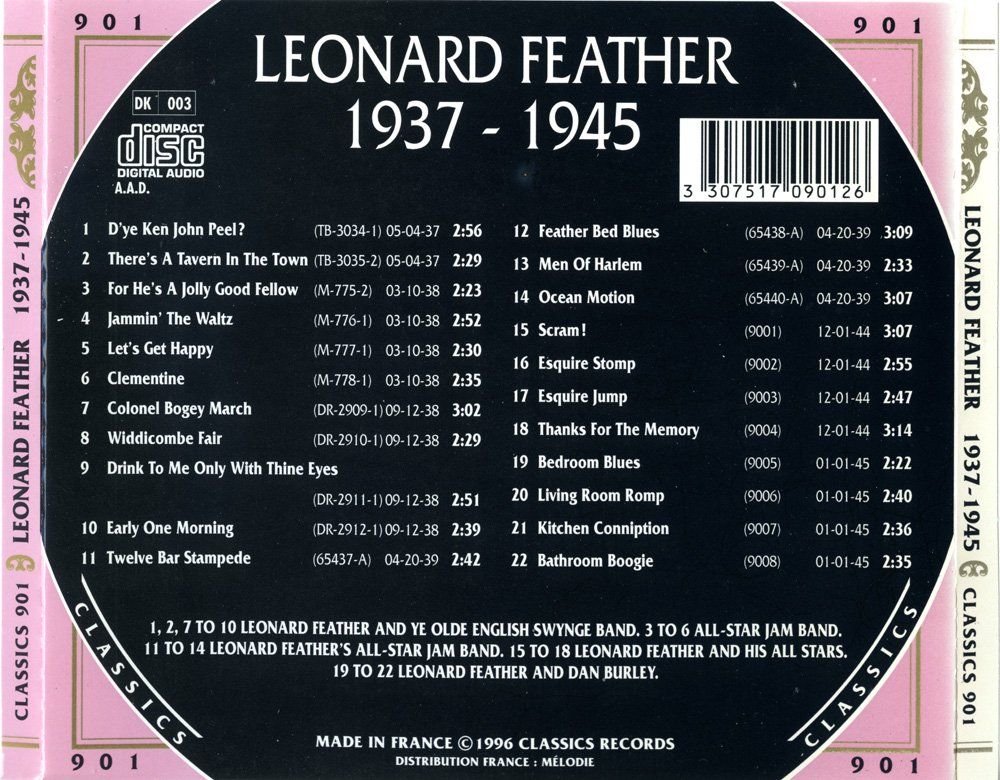 CDs: Jazz-CD:  Leonard Feather  "The Chronogical..." (Classics") – Gebraucht aus Hochfelden von mue_lhm9 2