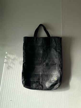 Echtleder Shopper/Bag - Schwarz