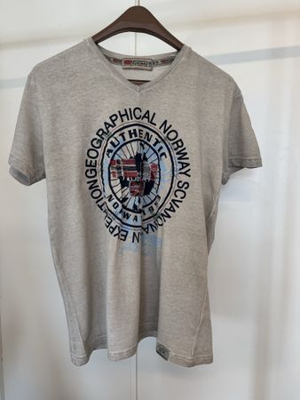 geographical norway t shirt grey vintage print L