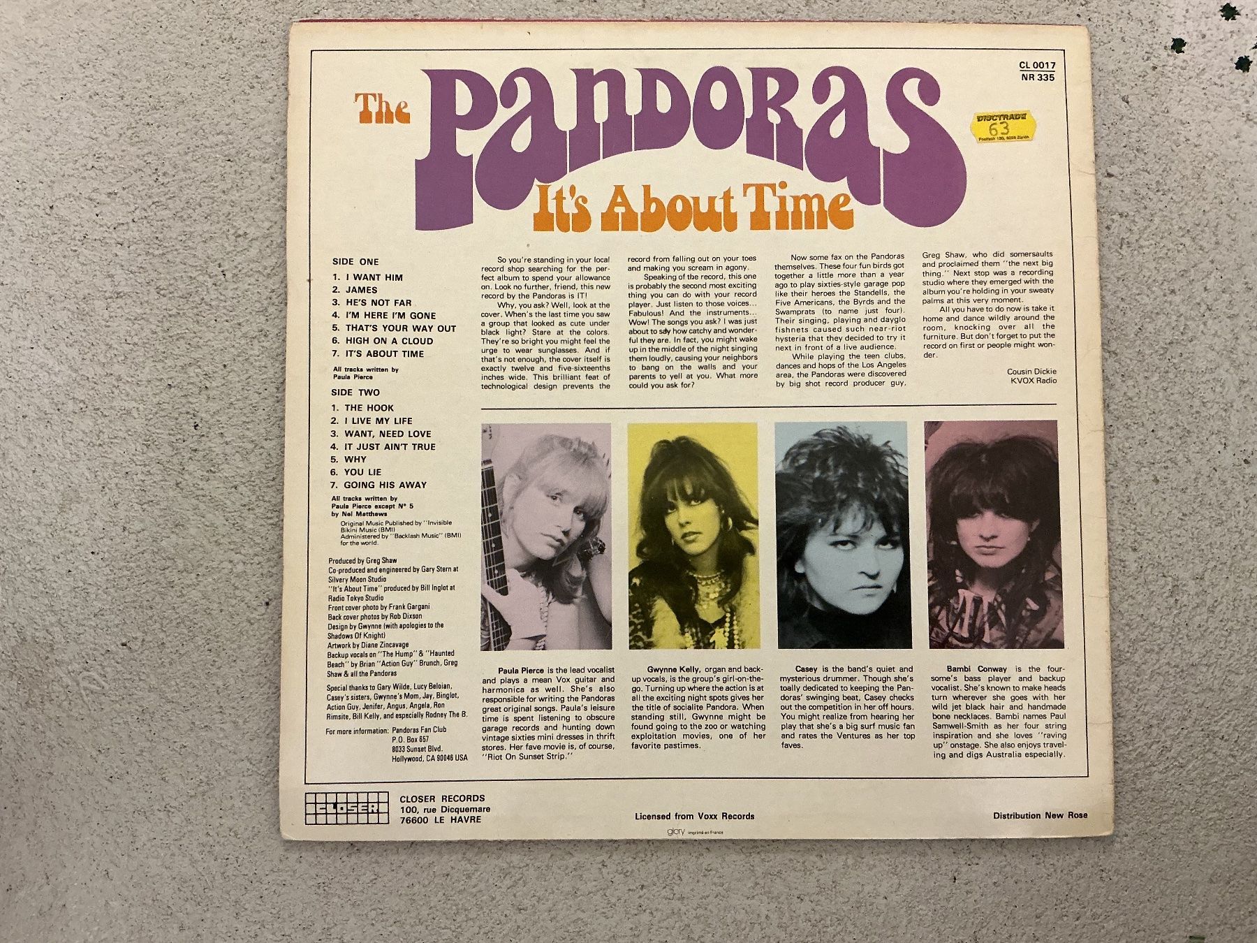 Dischi in vinile: The Pandoras LP - It's About Time – Usato da Winterthur venduto da Tumko_7_Vinyl 1