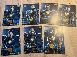 7 Original Signierte Autogrammkarten HC Davos 2016/17