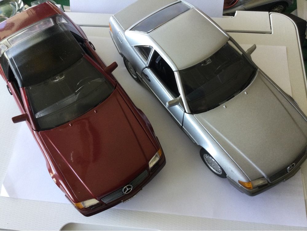 Mercedes 500 SL cabriolet 1/18 bordeaux – très bel état – sans boîte - Collection